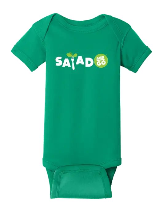 Rabbit Skins Kelly Infant Short Sleeve Baby Rib Bodysuit w/Salad And Go Logo