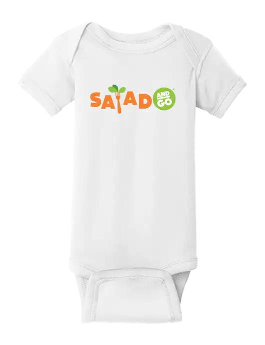 Rabbit Skins White Infant Short Sleeve Baby Rib Bodysuit w/Salad And Go Logo