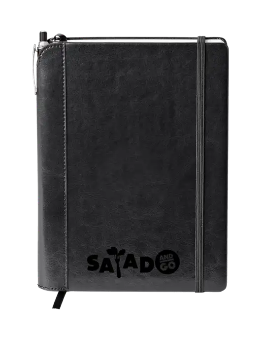Fabrizio Black Journal 6.375 x 8.375 Combo w/Salad And Go Logo