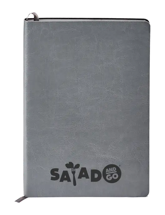 Fabrizio Grey Soft Cover 5.75 x 8.125 Journal w/Salad And Go Logo