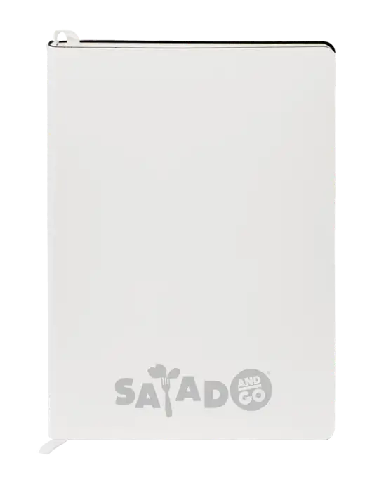 Fabrizio White Soft Cover 5.75 x 8.125 Journal w/Salad And Go Logo