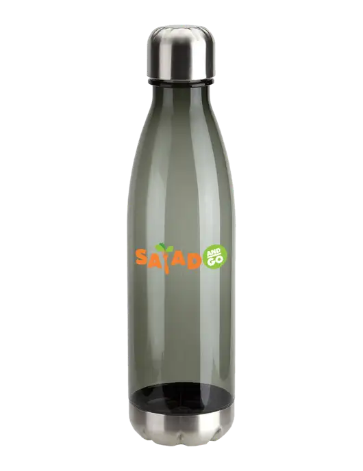 Bayside Tritan Smoke 25 oz Bottle with Stainless Base and Cap w/Salad And Go Logo