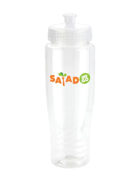 Roam Clear 28 oz Eco-Polyclear Bottle with Push Pull Lid w/Salad And Go Logo