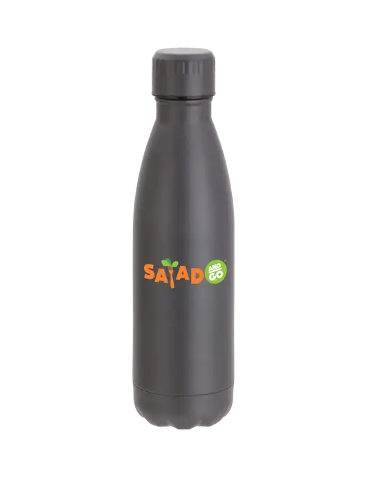 City Go Matte Charcoal 17 oz Insulated Bottle w/Salad And Go Logo