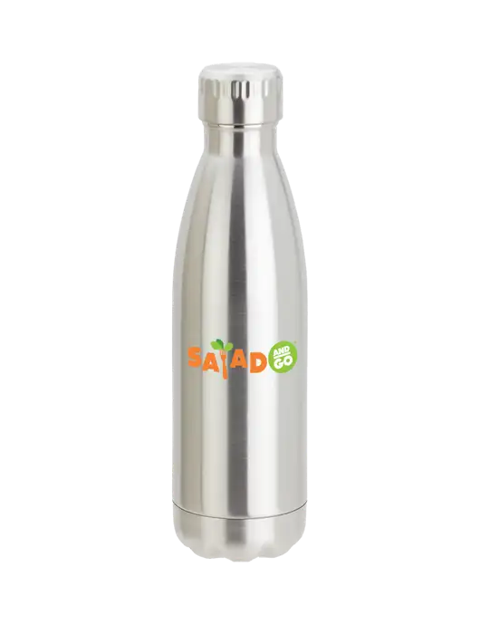 City Go Silver 17 oz Insulated Bottle w/Salad And Go Logo