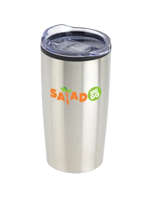 Olympus Silver 20 oz Tumbler w/Salad And Go Logo