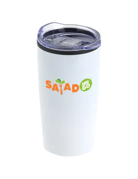 Olympus White 20 oz Tumbler w/Salad And Go Logo