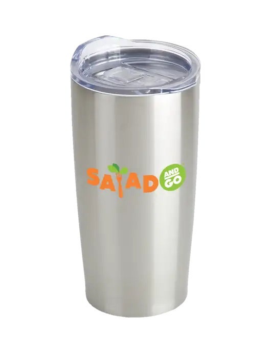 Society Silver 20 oz Insulated Tumbler w/Salad And Go Logo