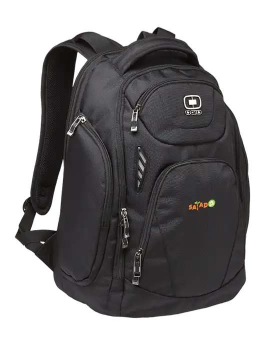 OGIO Black Mercur Laptop Backpack w/Salad And Go Logo