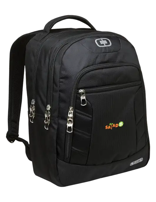 OGIO Black/Silver Colton Laptop Backpack
 w/Salad And Go Logo