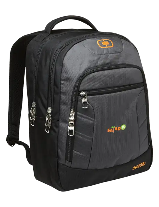 OGIO Dark Grey/Orange Colton Laptop Backpack
 w/Salad And Go Logo