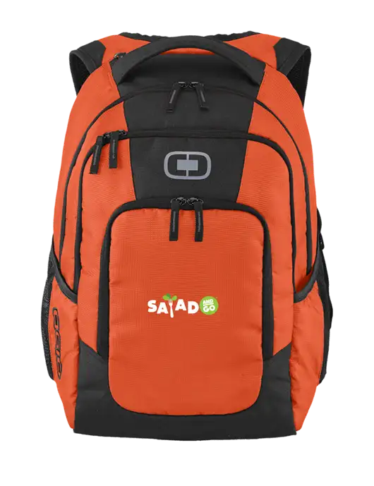 OGIO Orange Logan Laptop Backpack
 w/Salad And Go Logo