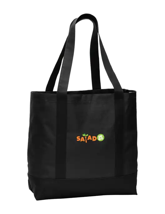 Carryall Black/Black Day Tote w/Salad And Go Logo