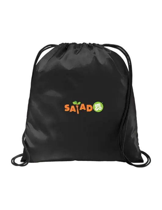 Drawstring  Black Cinch Pack w/Salad And Go Logo