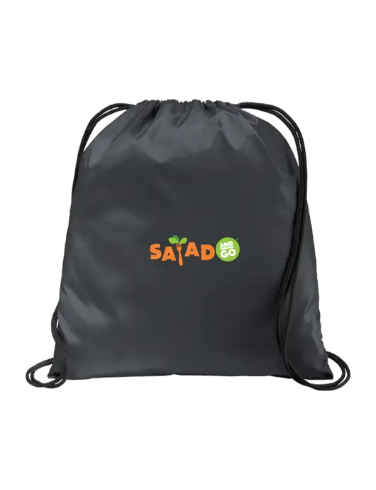 Drawstring  Graphite Grey Cinch Pack w/Salad And Go Logo