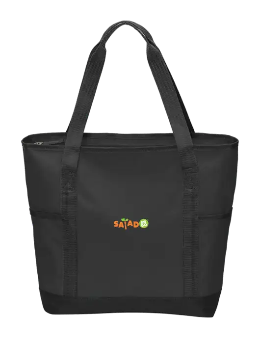 On the Go Black/Black Tote w/Salad And Go Logo