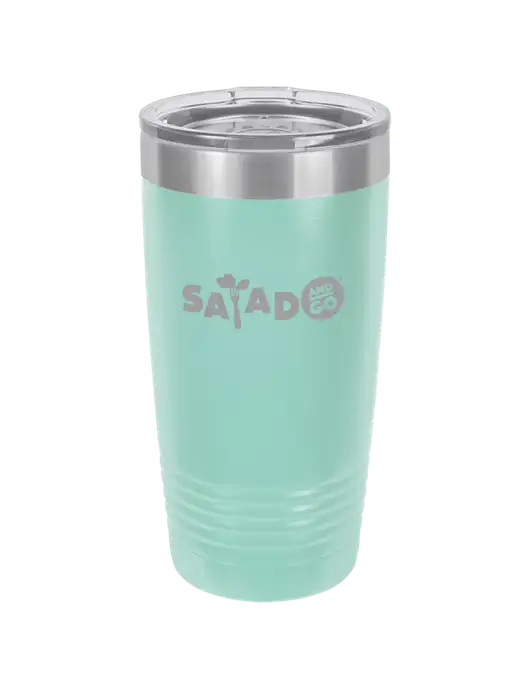 Polar Camel 20 oz Powder Coated Seafoam Vacuum Insulated Tumbler w/Salad And Go Logo