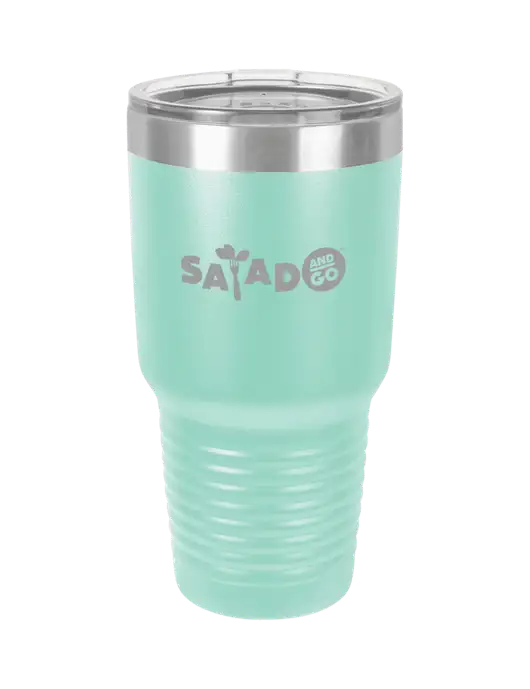 Polar Camel 30 oz Powder Coated Seafoam Vacuum Insulated Tumbler w/Salad And Go Logo