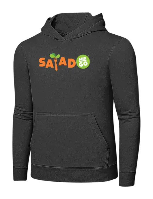 Charcoal 7.8 oz Ring Spun Hooded Sweatshirt w/Salad And Go Logo