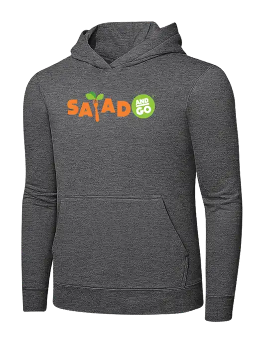 Graphite Heather 7.8. oz Ring Spun Hooded Sweatshirt w/Salad And Go Logo