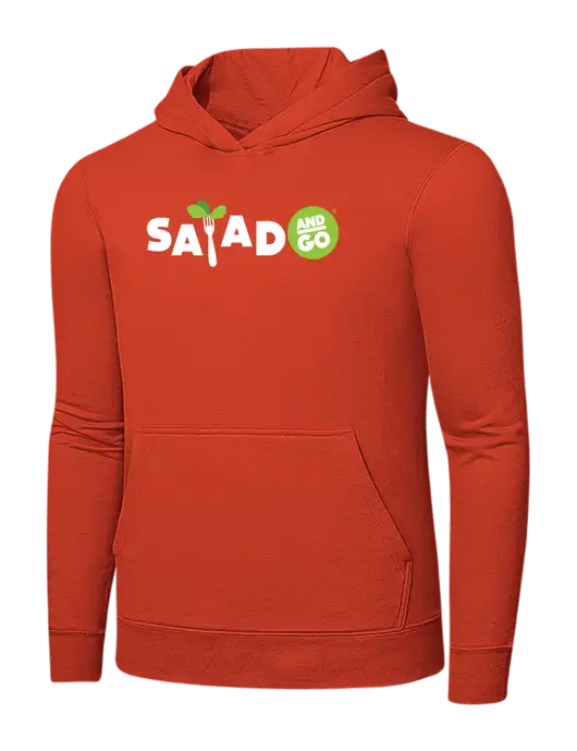 Orange 7.8 oz Ring Spun Hooded Sweatshirt w/Salad And Go Logo