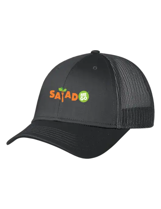 Charcoal Mesh Trucker Cap Snap Back w/Salad And Go Logo