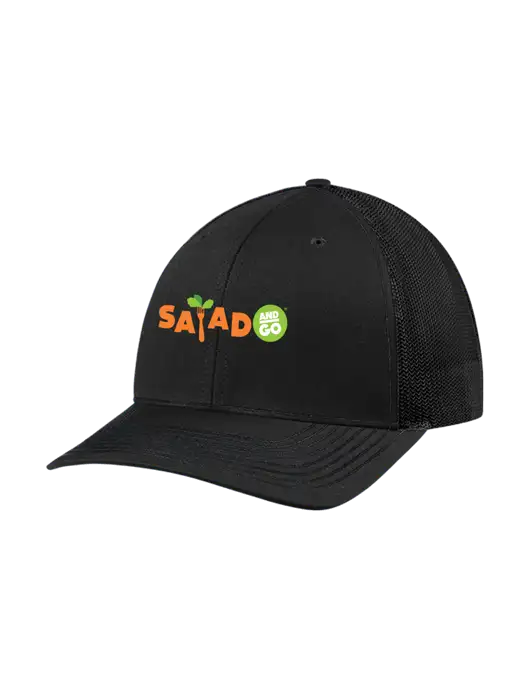 Richardson Adjustable Snapback Original 112 Trucker Cap Black w/Black Mesh w/Salad And Go Logo