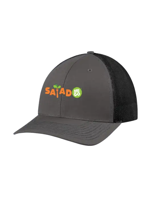 Richardson Adjustable Snapback Original 112 Trucker Cap Dark Grey w/Black Mesh w/Salad And Go Logo