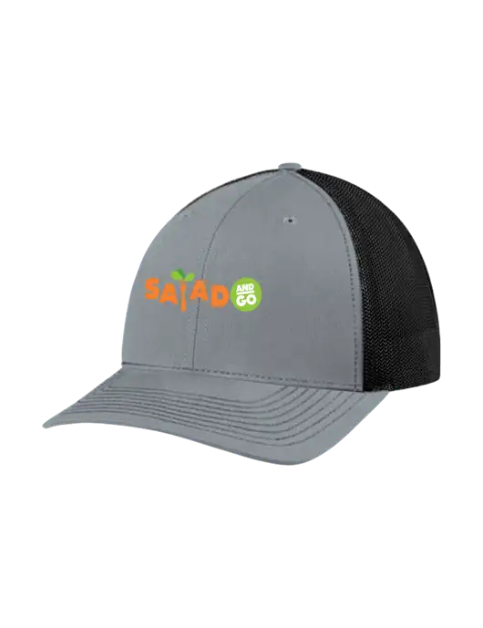 Richardson Adjustable Snapback Original 112 Trucker Cap Heather Grey w/Black Mesh w/Salad And Go Logo