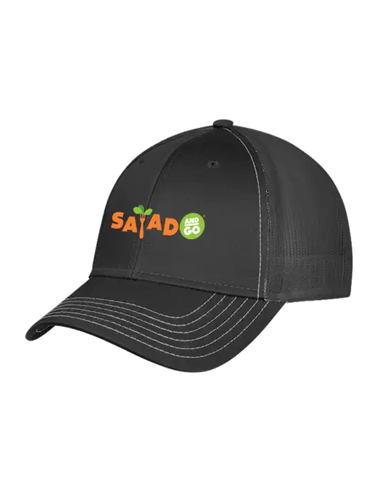 Charcoal Grey Mesh Trucker Cap Snap Back w/Salad And Go Logo