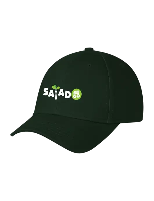 Dark Green Structured Cap Hook & Loop w/Salad And Go Logo