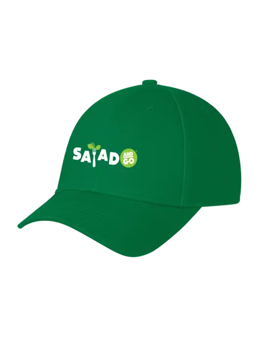 Kelly Green Structured Cap Hook & Loop w/Salad And Go Logo