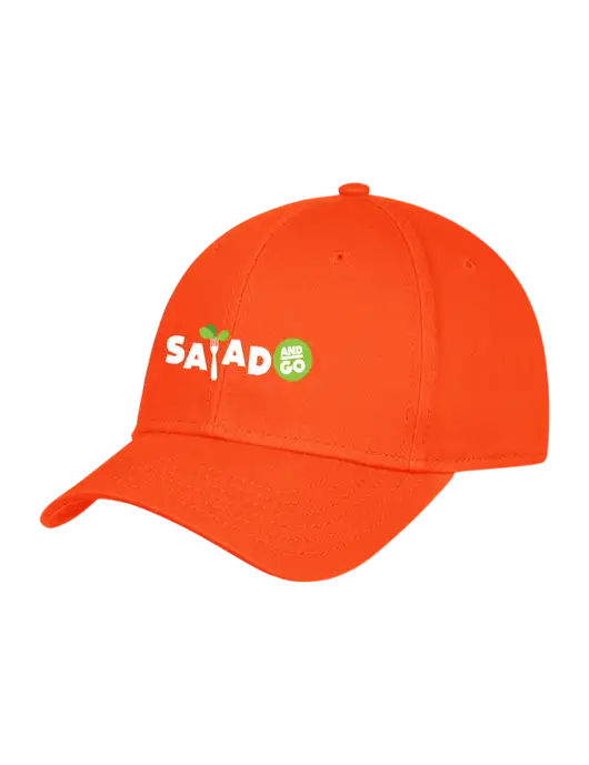 Orange Structured Cap Hook & Loop w/Salad And Go Logo