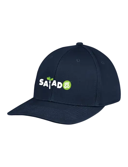 Premium Modern Structured Twill Navy Snapback Cap w/Salad And Go Logo