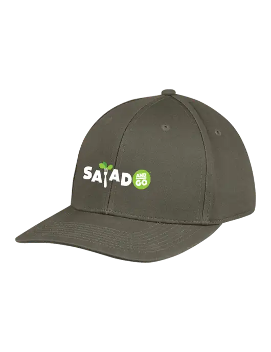 Premium Modern Structured Twill Olive Snapback Cap w/Salad And Go Logo