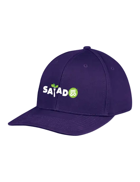 Premium Modern Structured Twill Purple Snapback Cap w/Salad And Go Logo