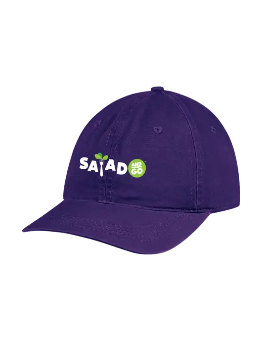 Garment Washed Unstructured Twill Purple Cap w/Salad And Go Logo
