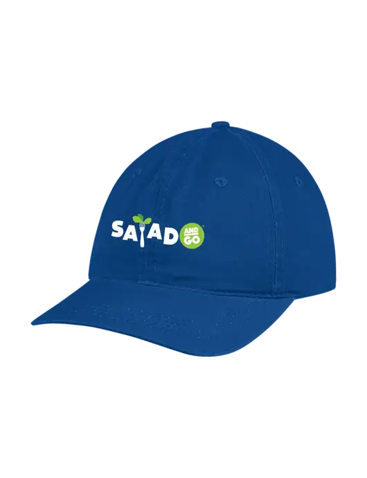 Garment Washed Unstructured Twill Royal Cap w/Salad And Go Logo