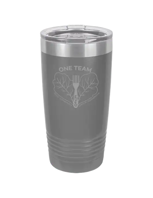 Polar Camel 20 oz Powder Coated Grey Vacuum Insulated Tumbler  w/One Team Logo