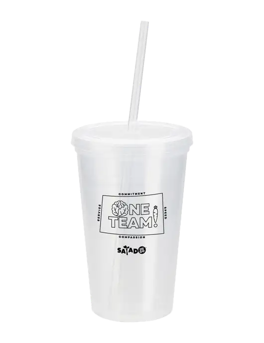 Sorrento Clear 16 oz Tumbler with Lid & Straw w/One Team Logo