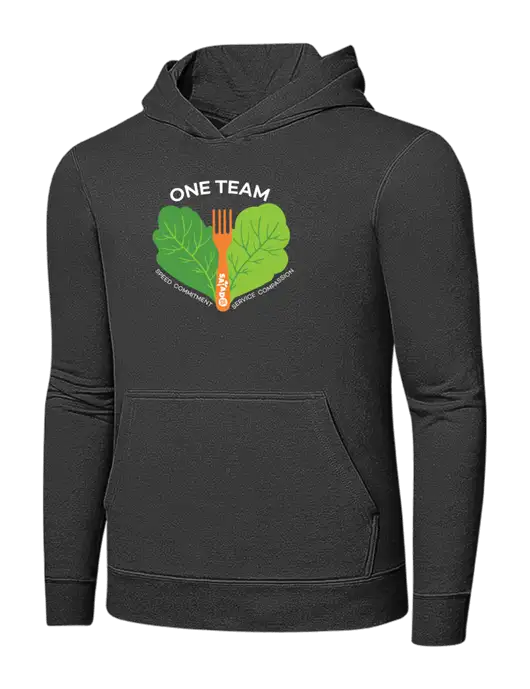 Charcoal 7.8 oz Ring Spun Hooded Sweatshirt w/One Team Logo