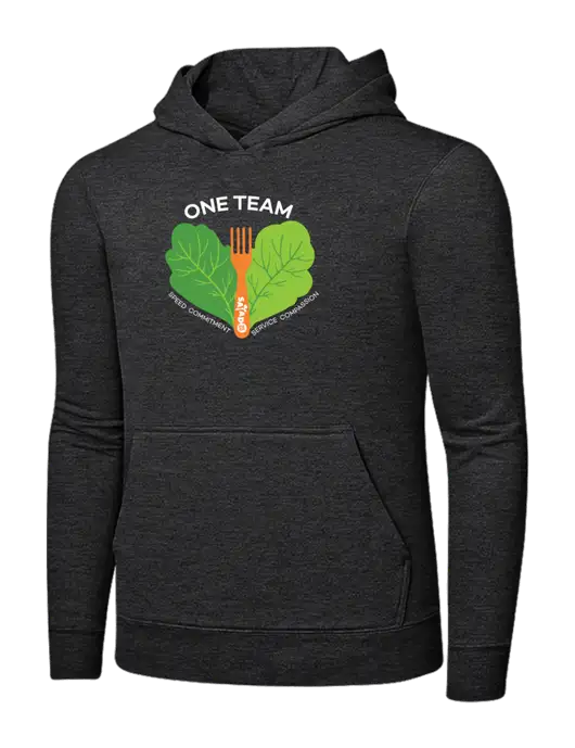Dark Heather Grey 7.8 oz Ring Spun Hooded Sweatshirt w/One Team Logo