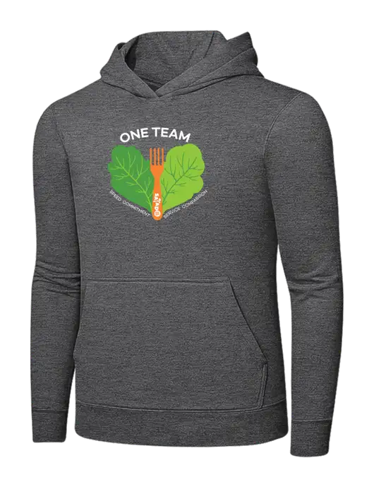 Graphite Heather 7.8. oz Ring Spun Hooded Sweatshirt w/One Team Logo