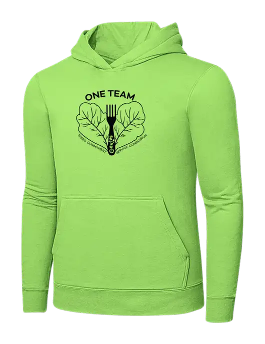Light Green 7.8. oz Ring Spun Hooded Sweatshirt w/One Team Logo