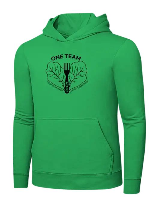 Light Kelly Green 7.8 oz Ring Spun Hooded Sweatshirt w/One Team Logo