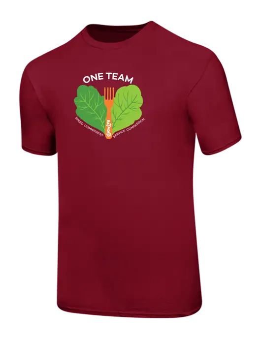 Ring Spun Cardinal 4.5 oz T-Shirt w/One Team Logo