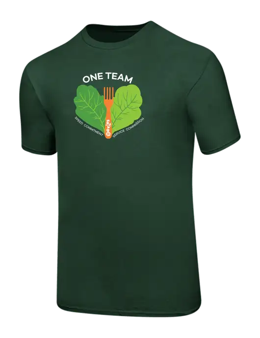 Ring Spun Forest Green 4.5 oz T-Shirt w/One Team Logo
