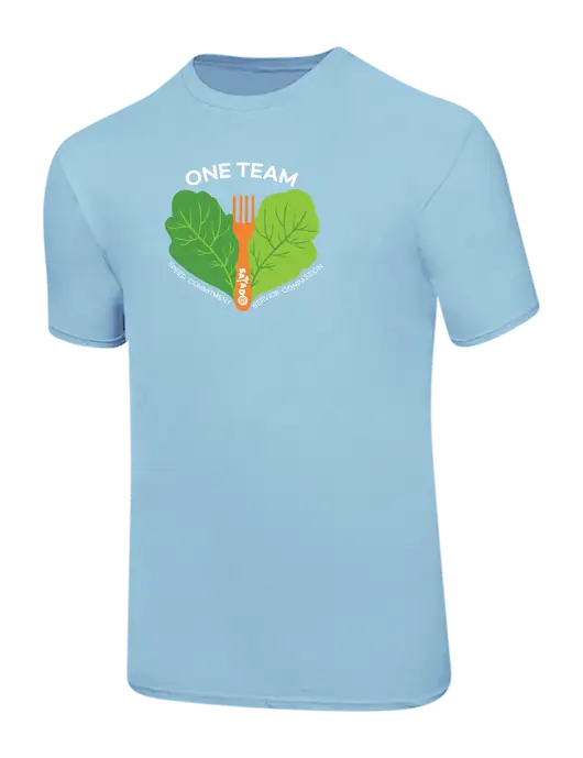 Ring Spun Light Blue 4.5 oz T-Shirt w/One Team Logo