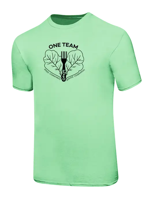 Ring Spun Light Green 4.5 oz T-Shirt w/One Team Logo