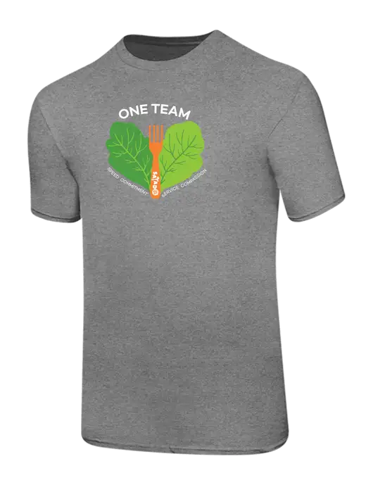 Ring Spun Light Heather Grey 4.5 oz T-Shirt w/One Team Logo